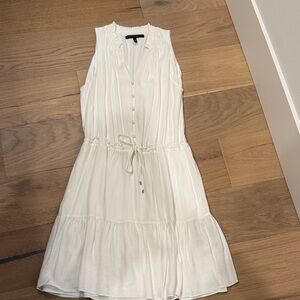 White House Black Market Cream Button-Down Mini Dress